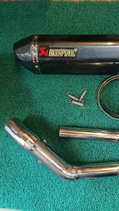 Stainless elbow AEROX v2--Akrapovic 370mm fullsystem w/Silencer
