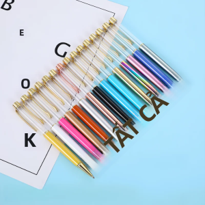 10 Chiếc Vỏ Bút Bi Trống Tự Làm Để Làm Bút Cát Chảy Hoa Nổi Quà Lưu Niệm Sự Kiện Kinh Doanh Kim Loại 0.5mm