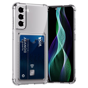 Card Holder Soft TPU Phone Case For Samsung S25 Ultra S26 Plus S24 FE S23 S22 S21 S20 FE Edge Note 20 Ultra M23 Card Slot Cover