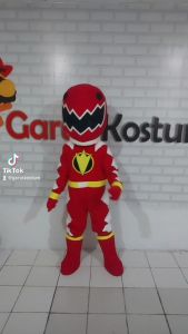 Kostum maskot badut power ranger merah setelan dewasa lucu costume termurah