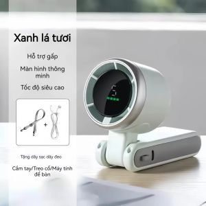 Quạt Cầm Tay Mini N607 Quạt Turbo Jet Quạt Mini Quạt phản lực cầm tay 5 cấp độ gió mạnh Pin 4000mah