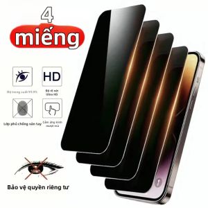 1-4 Miếng Kính Cường Lực Bảo Mật Cho Xiaomi 15T Pro 14T 13T 12T 5G 17 Ultra Mở Khóa Vân Tay Chống Gián Điệp Bảo Vệ Màn Hình
