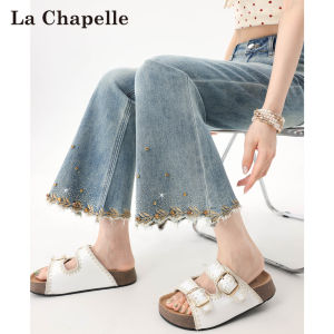 La Chapelle | Embroidered Flared Denim Pants Slimming 9 Points