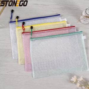 Túi Đựng Tài Liệu Bằng Nhựa Chống Thấm Nước Có Khóa Kéo A4 A5 A6 Túi Đựng Hồ Sơ Sắp Xếp Cho Văn Phòng Trường Học Hộp Đựng Bút Đựng Bút Chì