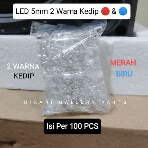 [PAKET 100 PCS] Lampu LED 5mm 2 WARNA MERAH BIRU KEDIP Grosir / LED 2 WARNA KEDIP MERAH BIRU 100PCS