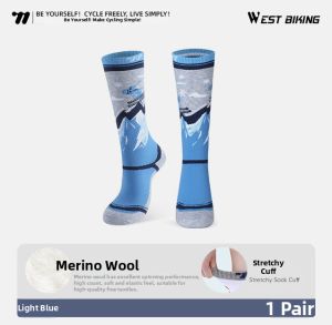 West Biking | Warm Thick Childrens Wool Socks For Cycling Skiing Winter Outdoor