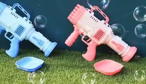 Bubble Gun Toys 32Holes Childrens Toys Bubble Gun Toy Outdoor Bubble Blower Bazooka Kids Gift