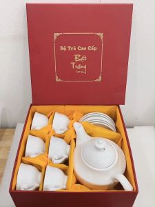 Bộ Ấm Chén Uống Trà Men Trắng Bộ Ấm Trà Sứ Cao Cấp Bát Tràng Màu Trắng Nhiều Kiểu Dáng Gốm Sứ Bát Tràng