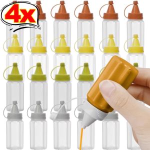 4Pcs Mini Squeezing Bottles Portable Plastic Tomato Honey Mustard Salad Sauce Container Kitchen Classification Storage Tools