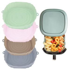 Reusable Air Fryer Liner Silicone Pot Non-Stick Steamer Pad Baking Liner for Microwave Cooking Mat