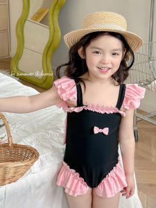 Girls One-Piece Swimsuit Cute Princess Butterfly Knot Quick Dry Beach Thermal Spa Swimwear Childrens Sport Fitness Fans Goods