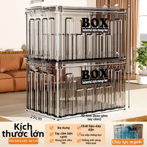 MEIZHUFU | Hộp Lưu Trữ Lớn trong Suốt cho Đồ Chơi Quần Áo Snacks Sách