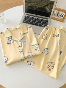 Pure Cotton Long Sleeve Childrens Sleepwear Set for Girls Spring Autumn Home Clothes Adorable Little Eight Kids Pyjamas