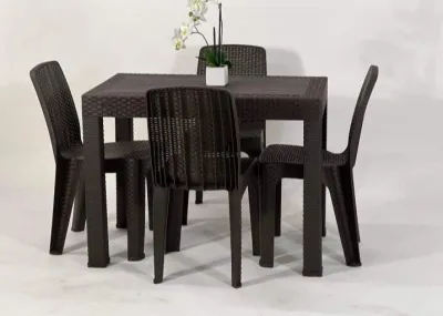 RATTAN TABLE AND CHAIRS SET
