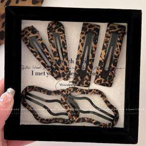 กิ๊บติดผมลายเสือดาว สำหรับผู้หญิง 2024 ฤดูใบไม้ร่วงและฤดูหนาว กิ๊บติดผมหน้า กิ๊บติดผมปากเป็ด กิ๊บติดผมขอบ กิ๊บติดผมตกแต่งผม