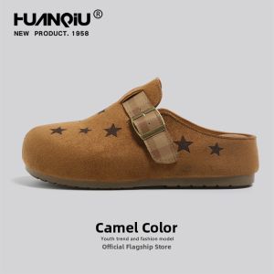 HuanQiu | Vintage Thick-soled Chic Star Design Closed-toe Mule