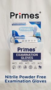 Primes Nitrile Examination Gloves (Powder Free) Blue S / M / L