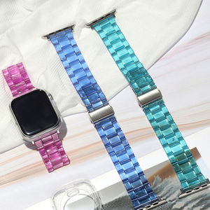 Dây đeo bằng nhựa trong suốt cho vòng đeo tay thông minh Apple Watch Band Ultra 49mm i watch series 8 SE 5mm 41mm 44mm 40mm vỏ