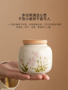 Hand-Painted Daisy Ceramic Tea Canister: A High-End Moisture-Proof Storage Solution