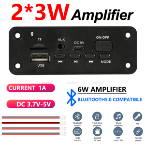 2x3W Mini Stereo Audio Amplifier Board with PBC Case DC 3.7-5V for FiiO Ampero II DIY Speaker Portable Power Bank Mobile Phone