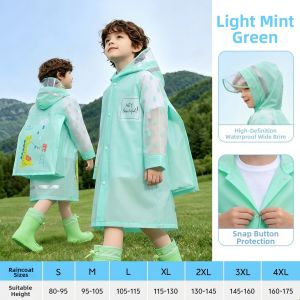 Rain Coat for Schoolchildren with Backpack Slot Waterproof