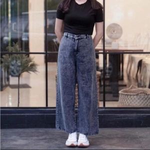 Celana Kulot Highwaist Jeans // Kulot Jeans Moza Kulot Jeans Wanita Loose