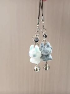 TOPTOY | Dibujos Animado Sin Dientes Colgante Teléfono Llavero Decorativo Exquisito Juguete Regalo Sorpresa Divertido Aleación Metálica