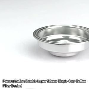 Pressurization Portafilter Filter Basket 58mm Double Wall Basket 1 Cup Espresso Filter Basket Coffee Filter Basket