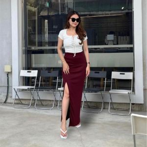 Tasyi Skirt - Rok Span Belah Samping Pendek dan Panjang