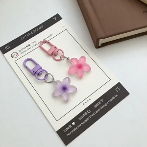 LD-C1401 Gantungan Kunci Bunga Kamboja Bali / Keychain Mini Bagcharm Hiasan Tas HP Flower Cute