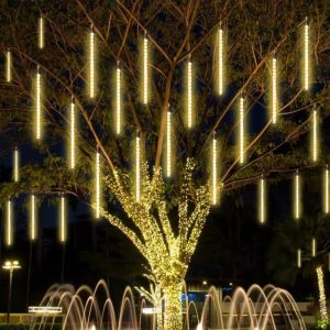 30 ซม.ฝนดาวตก LED ไฟกันน้ํา Falling Raindrop Fairy String Light สําหรับคริสต์มาส Holiday Party Patio Decor