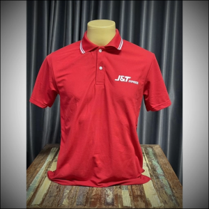 พร้อมส่ง!! เสื้อโปโลสกรีนลาย J&T เสื้อคอปก แถบขาว เนื้อผ้าดีหนานุ่ม ใส่สบาย สีสด ตรงปก