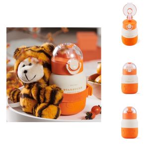 Starbuck ร้านค้าอย่างเป็นทางการ Starbuck ถ้วย2022ของขวัญปีใหม่จีน Zodiac น่ารัก Tiger Plush ชุดถ้วยแบบพกพาสแตนเลสถ้วยฟางดื่มถ้วย Starbuck Tumbler Starbuck แก้ว