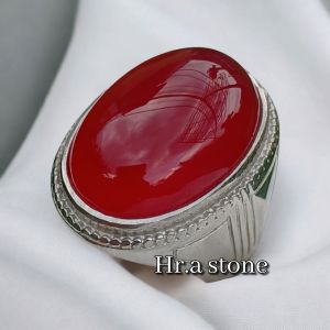 CINCIN BATU AKIK RED BARON KRISTAL UKURAN JUMBO