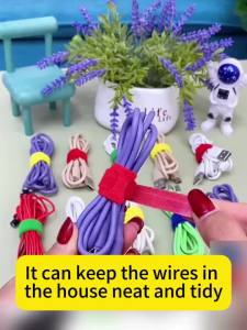 Reusable Cable Tie -5.90 Inch Cable Management Tie Suitable for Adjustable Hook and Loop Storage for Homes Offices and Wires