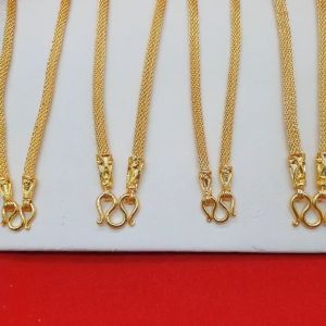 สร้อยคอลาย ดอกแคหัวจรวด ยาว 17-23 นิ้ว สีทอง ชุบทอง ใส่ได้ทุกโอกาส รูปถ่ายจากสินค้าจริง