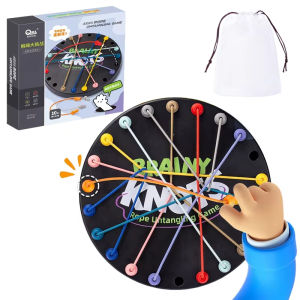 Kid Rope Knots Sensory Social Board Game Logical Thinking Challenge Colore Twisted Connected Line Brain Strategy Fun Table Game