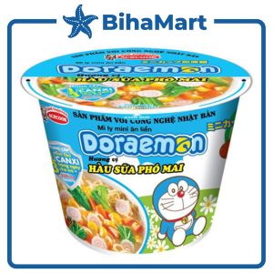 [THÙNG 12 LY] - ACECOOK - Mì ly mini Doraemon hương vị Hàu Sữa Phô Mai (48g/ly) - Mì ly trẻ em - Mì Doremon bổ sung canxi
