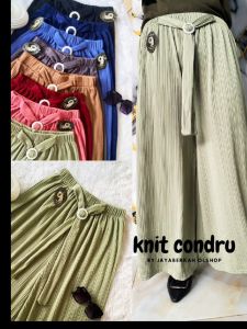 CELANA KULOT KNIT CONDRU PREMIUM TEBAL PINGGANG TALI GESPER KULOT DEWASA BISA COD