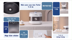 Nồi cơm điện tử cao tần Tefal RK762168 1.5L công nghệ Xpress với màn hình cảm ứng chuẩn Pháp bảo hành 24 tháng