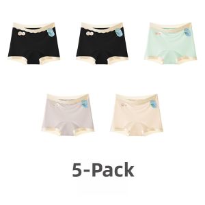 miiow | Ice Silk Seamless High Waist Womens Underwear Flat Angle Briefs Thin Summer Youth Nylon No Trace Comfortable Ladies Panties