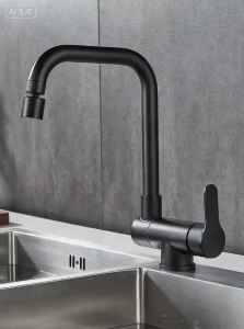 Vòi Bếp Gắn Trên Bồn Màu Đen Có Vòi Xịt Kéo Ra Vòi Trộn Hai Chế Độ Nóng Lạnh Lọc Nước Tay Cầm Đơn Thiết Kế Hiện Đại EL9005