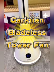 Carkiien Tower Bladeless Fan | 1 Year Warranty | Fashion Design | Tuya App | Remote Control | Noice Cancellation | White/Black Colour