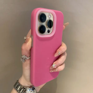 Liquid Silicone Phone Case for  14Promax Full Cover Lens Precision Hole Jelly Soft 15Pro Anti-Fall Womens Sweet Design