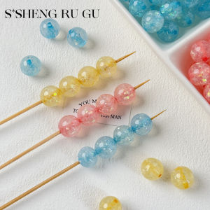 ลูกปัดรีซิ่มสีลูกกวาด DIY แฮนด์เมด ลูกปัดลูกกลมเรืองแสง ลูกปัดรีซิ่มตกแต่งสร้อยข้อมือโทรศัพท์มือถือ เครื่องประดับ