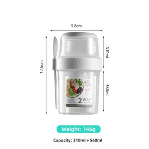 Overnight Oatmeal Breakfast Cup With Lid And Spoon