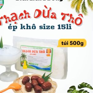 COMBO 5KG THẠCH DỪA THÔ ÉP KHÔ SIZE 15LI TẶNG KÈM HƯƠNG_LOẠI TÚI 500GR