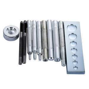 【HRFS】 DIY Leather and Metal Craft Tool Set 11pcs Die Punch Snap Kit with Easy Operation and High Precision