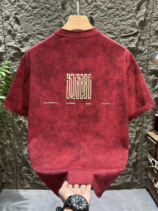 เสื้อยืดคอกลมแขนสั้นผู้ชาย สไตล์อเมริกัน ทรงหลวม ลำลอง ฤดูร้อน 2025 เสื้อตัวบนสไตล์ยุโรป แฟชั่น ระบายอากาศได้ดี