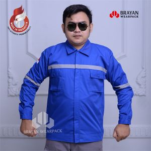 Baju Wearpack Safety Lengan Panjang Seragam Proyek Warna Biru Ben-Hur Polos